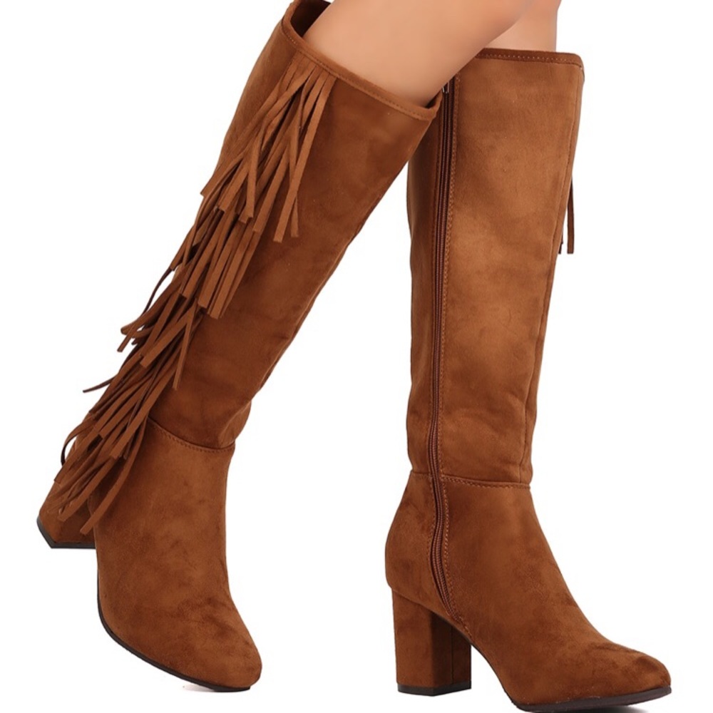 New Suede Side Tassle Tan Boots